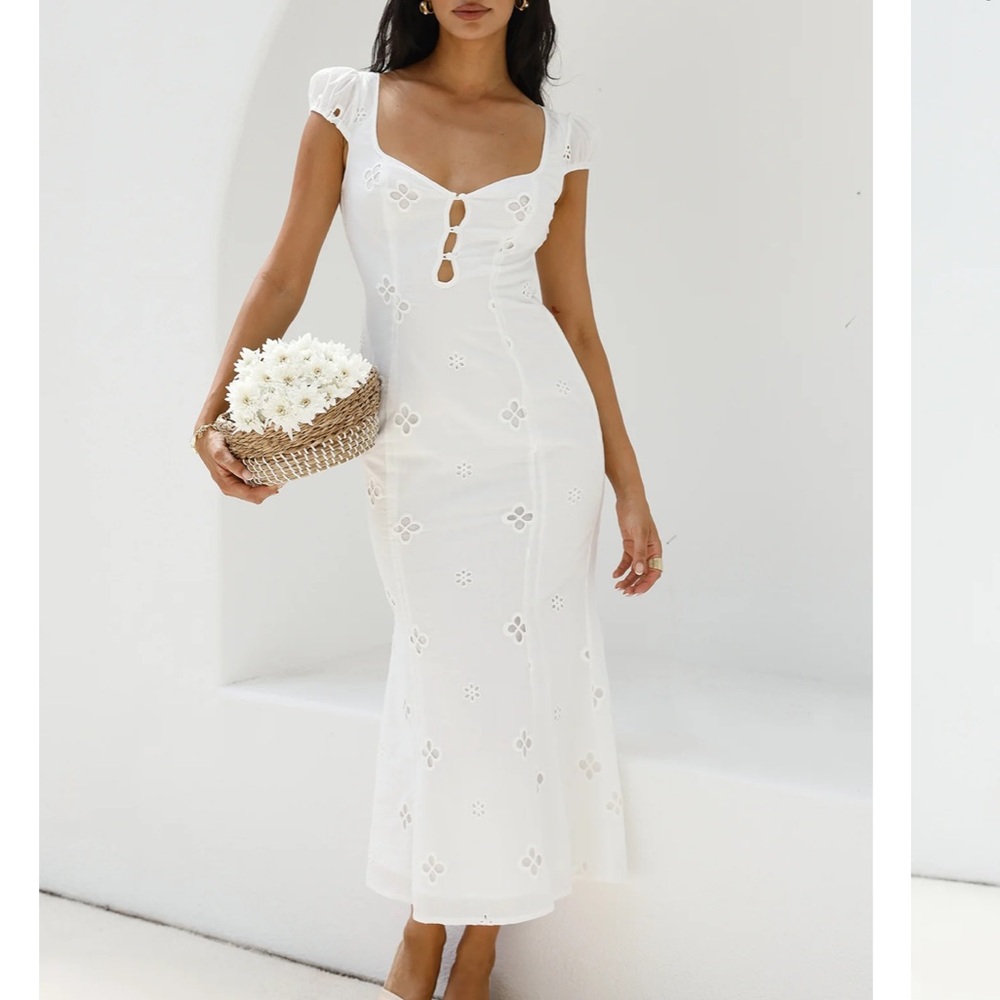 White Sheath Midi Dress